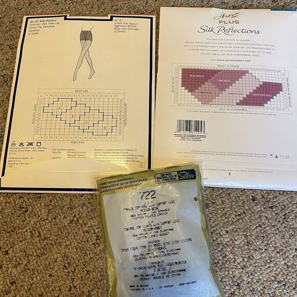 Vintage Set Of3 Givenchy Body Smoothers Support Leg Pantyhose Silky Ultra Sheer - Picture 2 of 9